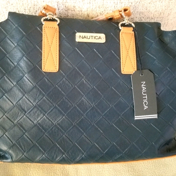 Navy blue  satchel  purse - Picture 1 of 6
